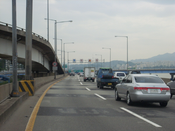 강변북로(구리방향) 서강대교 지난 1,080M 사진