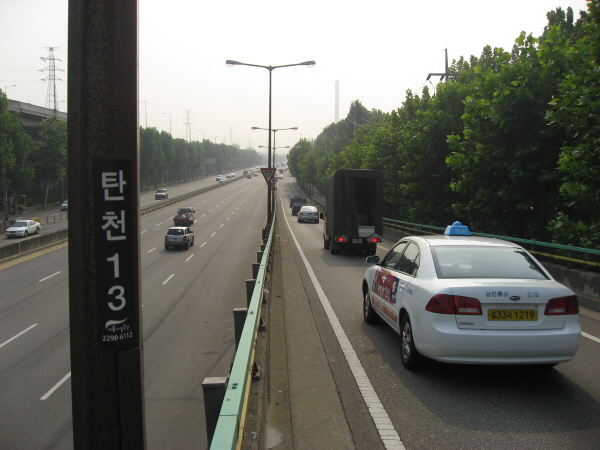 동부간선도로(장지방향) 탄천진출램프 시점 지난 600m 사진